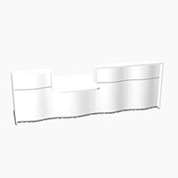 Wave Modern Design Straight Reception Desk White Counter Top with Centre Right Low Level Section & High Gloss White Front W3276xD1034xH1103mm Wave Modern Design Straight Reception Desk White Counter Top with Centre Right Low Level Section & High Gloss White Front W3276xD1034xH1103mm