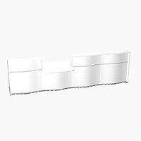 Wave Modern Design Straight Reception Desk White Counter Top with Centre Right Low Level Section & High Gloss White Front W3936xD1034xH1103mm Wave Modern Design Straight Reception Desk White Counter Top with Centre Right Low Level Section & High Gloss White Front W3936xD1034xH1103mm
