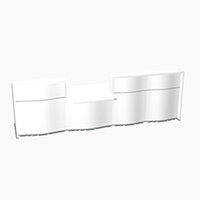 Wave Modern Design Straight Reception Desk White Counter Top with Centre Right Low Level Section & High Gloss White Front W3496xD1034xH1103mm Wave Modern Design Straight Reception Desk White Counter Top with Centre Right Low Level Section & High Gloss White Front W3496xD1034xH1103mm