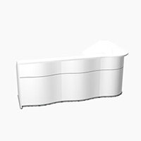 Wave Modern Design L-Shaped Reception Desk with White Counter Top & High Gloss White Front W2780xD1591xH1103mm Wave Modern Design L-Shaped Reception Desk with White Counter Top & High Gloss White Front W2780xD1591xH1103mm