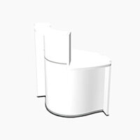 Wave Modern Design Small Curved Reception Desk White Counter Top with Left Low Level Section & High Gloss White Front W858xD925xH1103mm Wave Modern Design Small Curved Reception Desk White Counter Top with Left Low Level Section & High Gloss White Front W858xD925xH1103mm