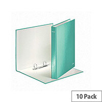 Leitz WOW A4 Plus 25mm 2 D-Ring Binder Ice Blue Pack of 10 42410051 Leitz WOW A4 Plus 25mm 2 D-Ring Binder Ice Blue Pack of 10 42410051