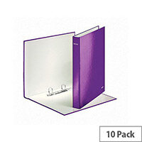 Leitz WOW A4 Plus 25mm 2 D-Ring Binder Purple Pack of 10 42410062 Leitz WOW A4 Plus 25mm 2 D-Ring Binder Purple Pack of 10 42410062