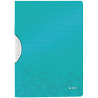 Leitz WOW A4 ColorClip Polypropylene File Ice Blue Pack of 10 41850051 Leitz WOW A4 ColorClip Polypropylene File Ice Blue Pack of 10 41850051