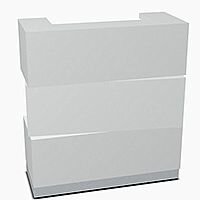 Zen Modern Design Small Reception Desk Aluminum Satinato W1135mm Zen Modern Design Small Reception Desk Aluminum Satinato W1135mm