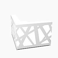 Zig Zag Modern Design Illuminated Solid Surface Small L-Shaped White Reception Desk W1600mmxD1880mmxH1146mm Zig Zag Modern Design Illuminated Solid Surface Small L-Shaped White Reception Desk W1600mmxD1880mmxH1146mm