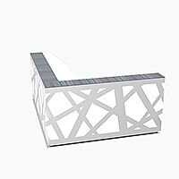 Zig Zag Modern Design Illuminated Solid Surface L-Shaped White Reception Desk W2480mmxD2200mmxH1146mm Zig Zag Modern Design Illuminated Solid Surface L-Shaped White Reception Desk W2480mmxD2200mmxH1146mm
