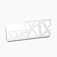 Zig Zag Modern Design Illuminated Solid Surface Straight White Reception Desk with Left Low Level Section W2600mmxD1180mmxH1146mm Zig Zag Modern Design Illuminated Solid Surface Straight White Reception Desk with Left Low Level Section W2600mmxD1180mmxH1146mm