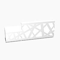 Zig Zag Modern Design Illuminated Solid Surface Straight White Reception Desk with Right Low Level Section W3200mmxD1180mmxH1146mm Zig Zag Modern Design Illuminated Solid Surface Straight White Reception Desk with Right Low Level Section W3200mmxD1180mmxH1146mm