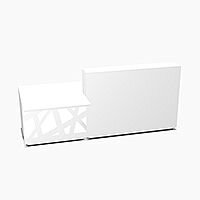 Zig Zag Modern Design Solid Surface Straight White Reception Desk with Right Low Level Section W2600mmxD1180mmxH1146mm Zig Zag Modern Design Solid Surface Straight White Reception Desk with Right Low Level Section W2600mmxD1180mmxH1146mm
