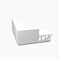 Zig Zag Modern Design Illuminated Solid Surface L-Shaped White Reception Desk with Left Low Level Section W3200mmxD2880mmxH1146mm Zig Zag Modern Design Illuminated Solid Surface L-Shaped White Reception Desk with Left Low Level Section W3200mmxD2880mmxH1146mm