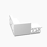 Zig Zag Modern Design Illuminated Solid Surface L-Shaped White Reception Desk with Left Low Level Section W3808mmxD2880mmxH1146mm Zig Zag Modern Design Illuminated Solid Surface L-Shaped White Reception Desk with Left Low Level Section W3808mmxD2880mmxH1146mm