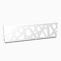 Zig Zag Modern Design Illuminated Solid Surface Straight White Reception Desk W3800mmxD880mmxH1146mm Zig Zag Modern Design Illuminated Solid Surface Straight White Reception Desk W3800mmxD880mmxH1146mm
