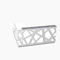 Zig Zag Modern Design Illuminated Solid Surface L-Shaped White Reception Desk with Right Low Level Section W2600mmxD2780mmxH1146mm Zig Zag Modern Design Illuminated Solid Surface L-Shaped White Reception Desk with Right Low Level Section W2600mmxD2780mmxH1146mm