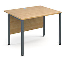 Maestro 25 GL straight desk 1000mm x 800mm - graphite H-Frame, oak top Maestro 25 GL straight desk 1000mm x 800mm - graphite H-Frame, oak top