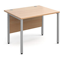 Maestro 25 SL straight desk 1000mm x 800mm - silver H-Frame, beech top