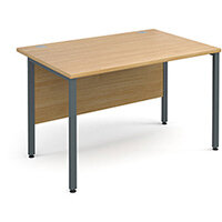 Maestro 25 GL straight desk 1200mm x 800mm - graphite H-Frame, oak top Maestro 25 GL straight desk 1200mm x 800mm - graphite H-Frame, oak top