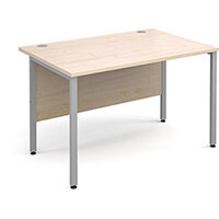 Maestro 25 SL straight desk 1200mm x 800mm - silver H-Frame, maple top Maestro 25 SL straight desk 1200mm x 800mm - silver H-Frame, maple top