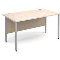 Maestro 25 SL straight desk 1400mm x 800mm - silver H-Frame, maple top Maestro 25 SL straight desk 1400mm x 800mm - silver H-Frame, maple top