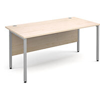 Maestro 25 SL straight desk 1600mm x 800mm - silver H-Frame, maple top Maestro 25 SL straight desk 1600mm x 800mm - silver H-Frame, maple top