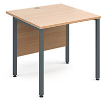 Maestro 25 GL straight desk 800mm x 800mm - graphite H-Frame, beech top Maestro 25 GL straight desk 800mm x 800mm - graphite H-Frame, beech top
