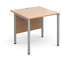 Maestro 25 SL straight desk 800mm x 800mm - silver H-Frame, beech top