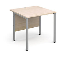 Maestro 25 SL straight desk 800mm x 800mm - silver H-Frame, maple top Maestro 25 SL straight desk 800mm x 800mm - silver H-Frame, maple top