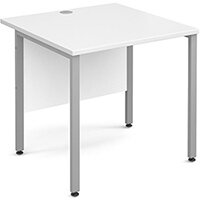 Maestro 25 SL straight desk 800mm x 800mm - silver H-Frame, white top