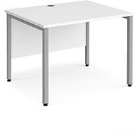 Maestro 25 Straight Desk 1000Mm X 800Mm - Silver Bench Leg Frame, White Top