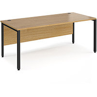 Maestro 25 Straight Desk 1800Mm X 800Mm - Black Bench Leg Frame, Oak Top