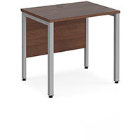 Maestro 25 Straight Desk 800Mm X 600Mm - Silver Bench Leg Frame, Walnut Top