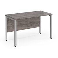 Maestro 25 Straight Desk 1200mm x 600mm - Silver Bench Leg Frame, Grey Oak Top