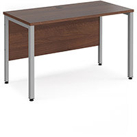 Maestro 25 Straight Desk 1200Mm X 600Mm - Silver Bench Leg Frame, Walnut Top