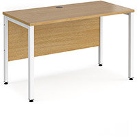 Maestro 25 Straight Desk 1200Mm X 600Mm - White Bench Leg Frame, Oak Top