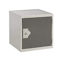 One Compartment Cube Locker Light Grey Body & Dark Grey Door 300x300x300mm MC00087 One Compartment Cube Locker Light Grey Body & Dark Grey Door 300x300x300mm MC00087
