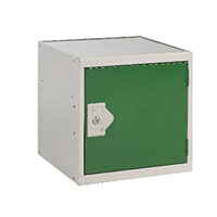 One Compartment Cube Locker Light Grey Body & Green Door 300x300x300mm MC00088 One Compartment Cube Locker Light Grey Body & Green Door 300x300x300mm MC00088