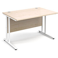 Maestro 25 WL straight desk 1200mm x 800mm - white cantilever frame, maple top Maestro 25 WL straight desk 1200mm x 800mm - white cantilever frame, maple top