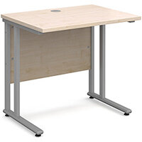 Maestro 25 SL straight desk 800mm x 600mm - silver cantilever frame, maple top Maestro 25 SL straight desk 800mm x 600mm - silver cantilever frame, maple top