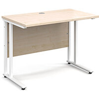 Maestro 25 WL straight desk 1000mm x 600mm - white cantilever frame, maple top Maestro 25 WL straight desk 1000mm x 600mm - white cantilever frame, maple top