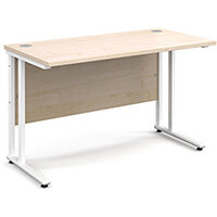 Maestro 25 WL straight desk 1200mm x 600mm - white cantilever frame, maple top Maestro 25 WL straight desk 1200mm x 600mm - white cantilever frame, maple top