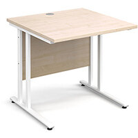 Maestro 25 WL straight desk 800mm x 800mm - white cantilever frame, maple top Maestro 25 WL straight desk 800mm x 800mm - white cantilever frame, maple top