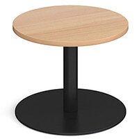 Monza Circular Beech Coffee Table with Flat Round Black Base 600mm Monza Circular Beech Coffee Table with Flat Round Black Base 600mm