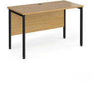 Maestro 25 Straight Desk 1200Mm X 600Mm - Black H-Frame Leg, Oak Top