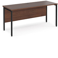 Maestro 25 Straight Desk 1600Mm X 600Mm - Black H-Frame Leg, Walnut Top