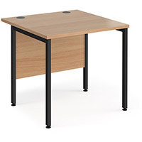 Maestro 25 Straight Desk 800Mm X 800Mm - Black H-Frame Leg, Beech Top