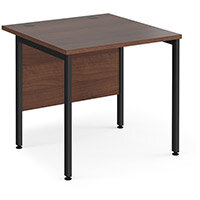 Maestro 25 Straight Desk 800Mm X 800Mm - Black H-Frame Leg, Walnut Top