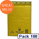Mail Lite Bubble Lined Size C/0 Gold 150x210mm Postal Bags Pack of 100 Mail Lite Bubble Lined Size C/0 Gold 150x210mm Postal Bags Pack of 100