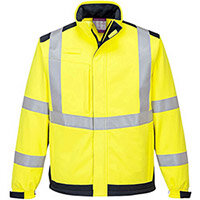 Portwest MV72 Modaflame Multi Arc Softshell Jacket Yellow & Navy XXL