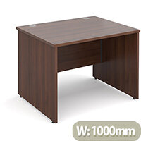 Maestro 25 PL straight desk 1000mm x 800mm - walnut panel leg design