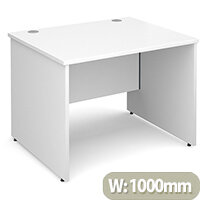 Maestro 25 PL straight desk 1000mm x 800mm - white panel leg design Maestro 25 PL straight desk 1000mm x 800mm - white panel leg design